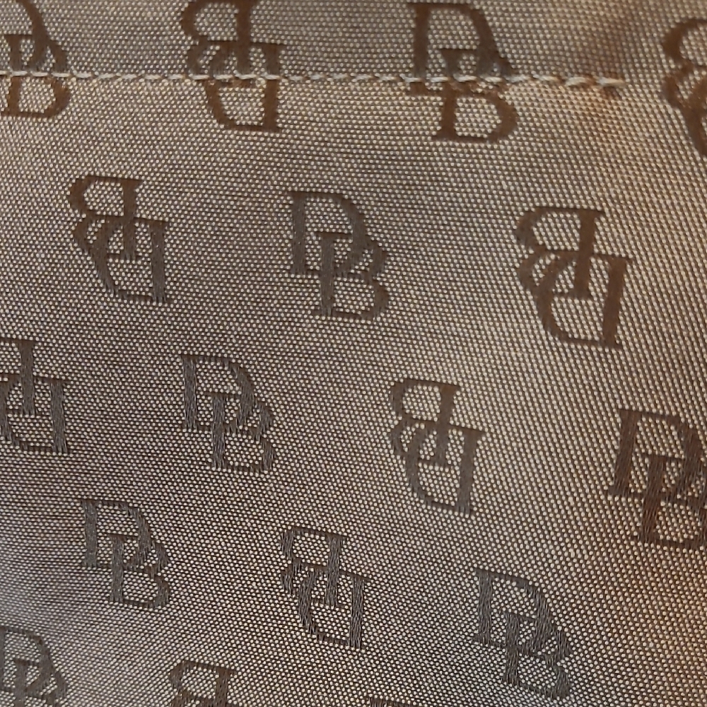 Authentic Dooney & Bourke Brown Monogram Shoulder Bag Leather Accents - Picture 3 of 13